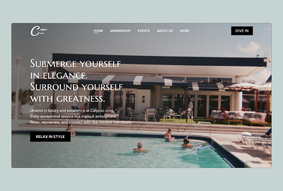 Luxury Swimming Club Hero section design adobe xd branding dailyui design ui ux