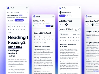 slothUI - Design System for Gen Z - Content Editor WYSIWYG blog editor clean content editor content editor mobile content editor ui design system figma minimal mobile app mobile ui modern post editor purple slothui soft text editor text editor mobile ui ui kit wysiwyg editor