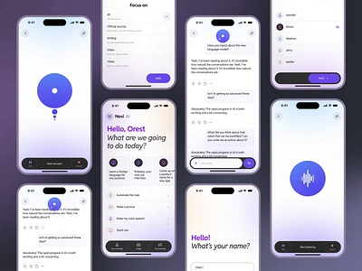 AI Assistant Mobile App | Nexi AI ai ai assistant animation artificial intelligence assistant categories chat chatbot chatgpt graphic design home page mobile app mobile app design mobile app development mobile application mobile apps motion uiux design ux ui voice messages