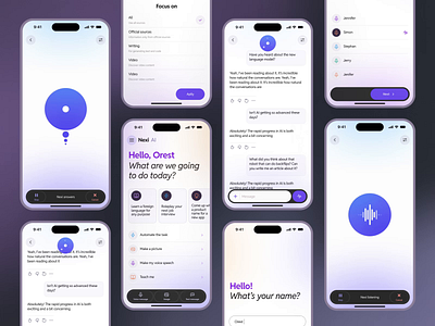 AI Assistant Mobile App | Nexi AI ai ai assistant animation assistant categories chat chatbot chatgpt graphic design home page mobile app mobile application motion ux ui voice messages