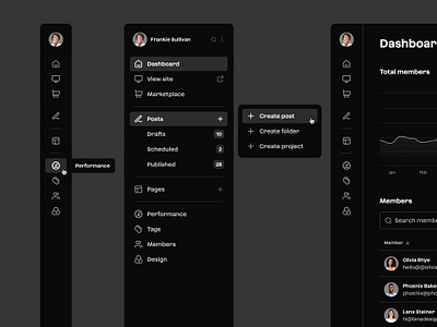 Simple sidenav — Untitled UI dark mode dark theme dark ui darkmode minimalism nav menu navbar navigation product design side menu side nav sidebar sidenav ui design user interface