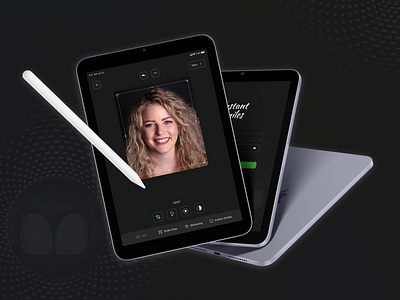 Instant Smile - Simulation Editing App UI Design branding face logo smile tablet tablet app ui design teeth editing app ui uiux design user interface