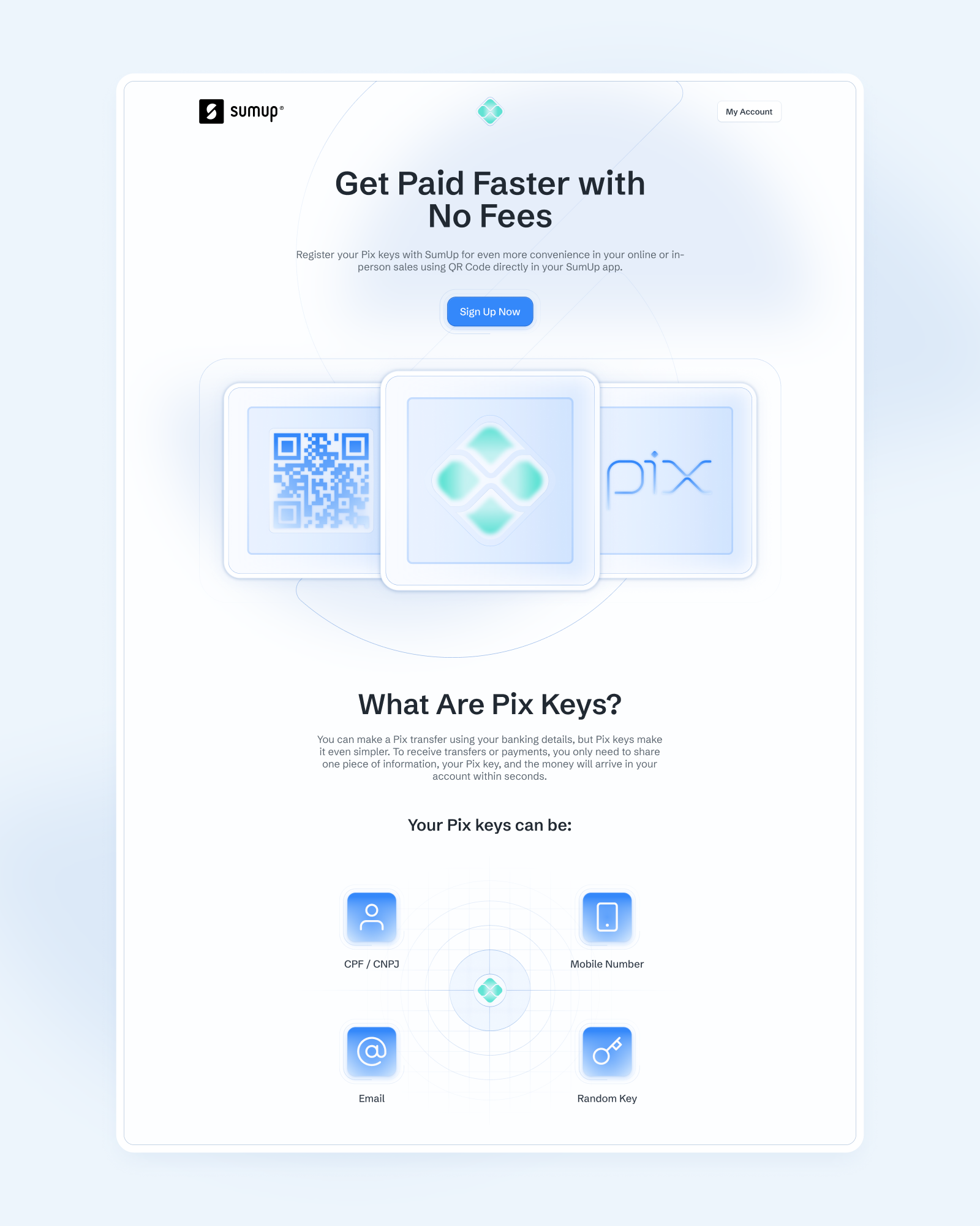 Samup Pix redesign bank branding design fintech icon illustrations landing page landing page design landing page ui section ui website