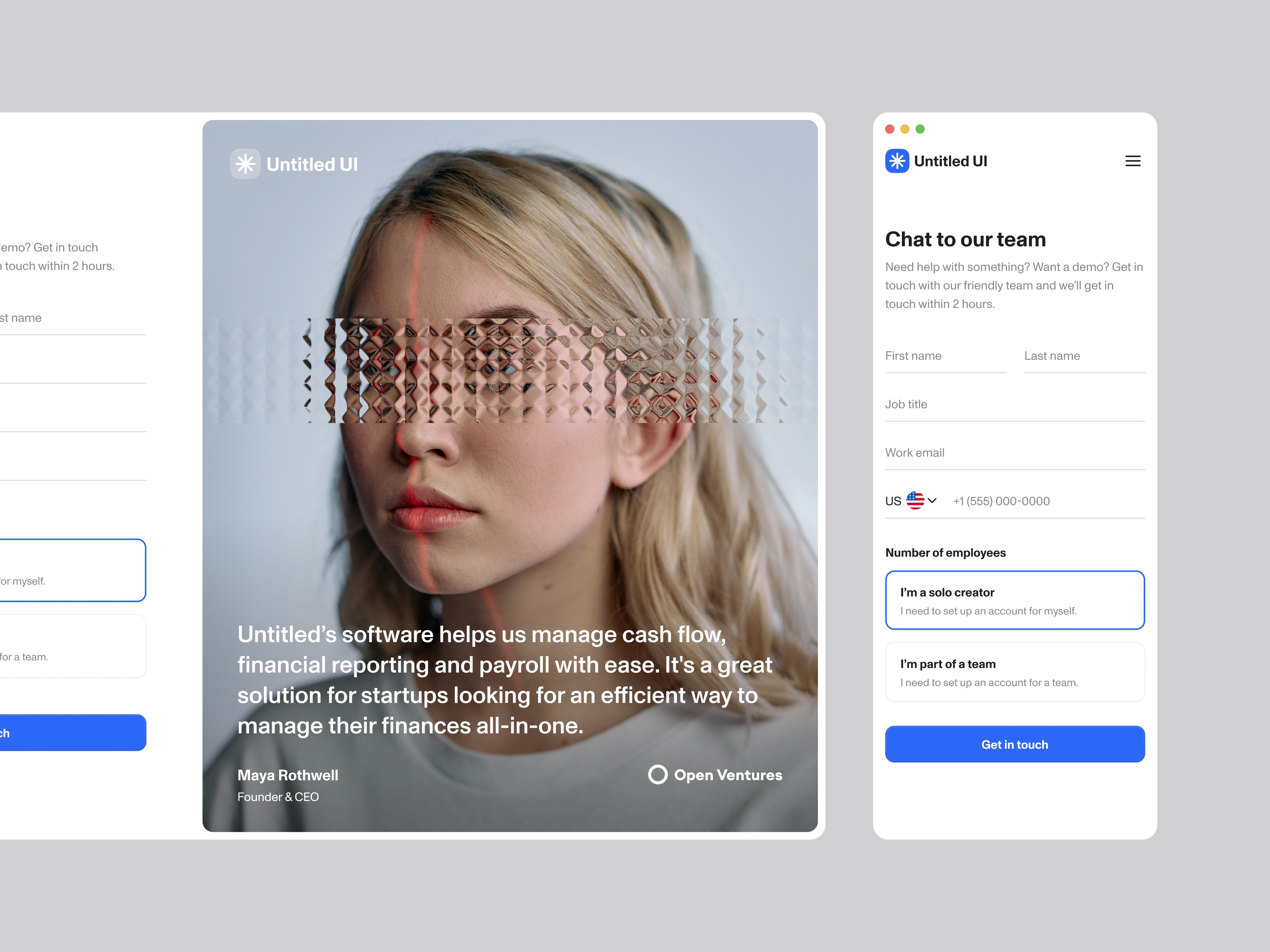 Contact form UI design