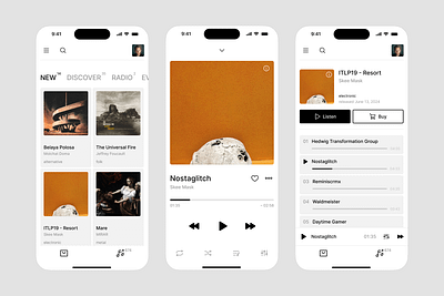 Music app design concept app appdesign design minimalism music typography ui