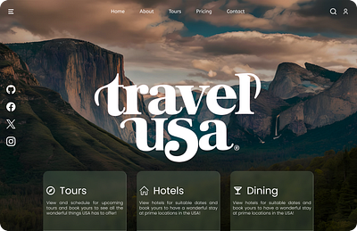 Travel USA Landing Page UI ui