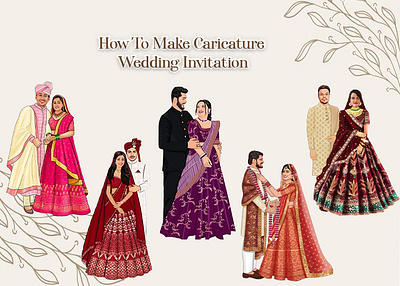 how to make caricature wedding invitation app to make invitaion card branding caricature craftyart design graphicdesign illustration invitation logo ui wedding