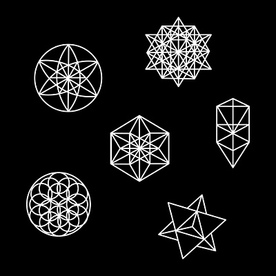 A set of mystical esoteric symbols of Kabbalah app branding design graphic design illustration logo typography ui ux vector