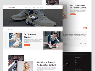 About Us Page Design about us page branding design e commerce landing page ecommerce website landing page product design saas shoes shoes landing page design shoes website design ui ui design web design