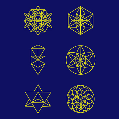A set of mystical esoteric symbols of Kabbalah app branding design graphic design illustration logo typography ui ux vector