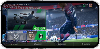 Football app homepage design ui website