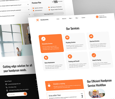 HandyWorks | Service Page checkout clean design figma furniture grid header home interface minimal product product design responsive service startup typography ui ux web website