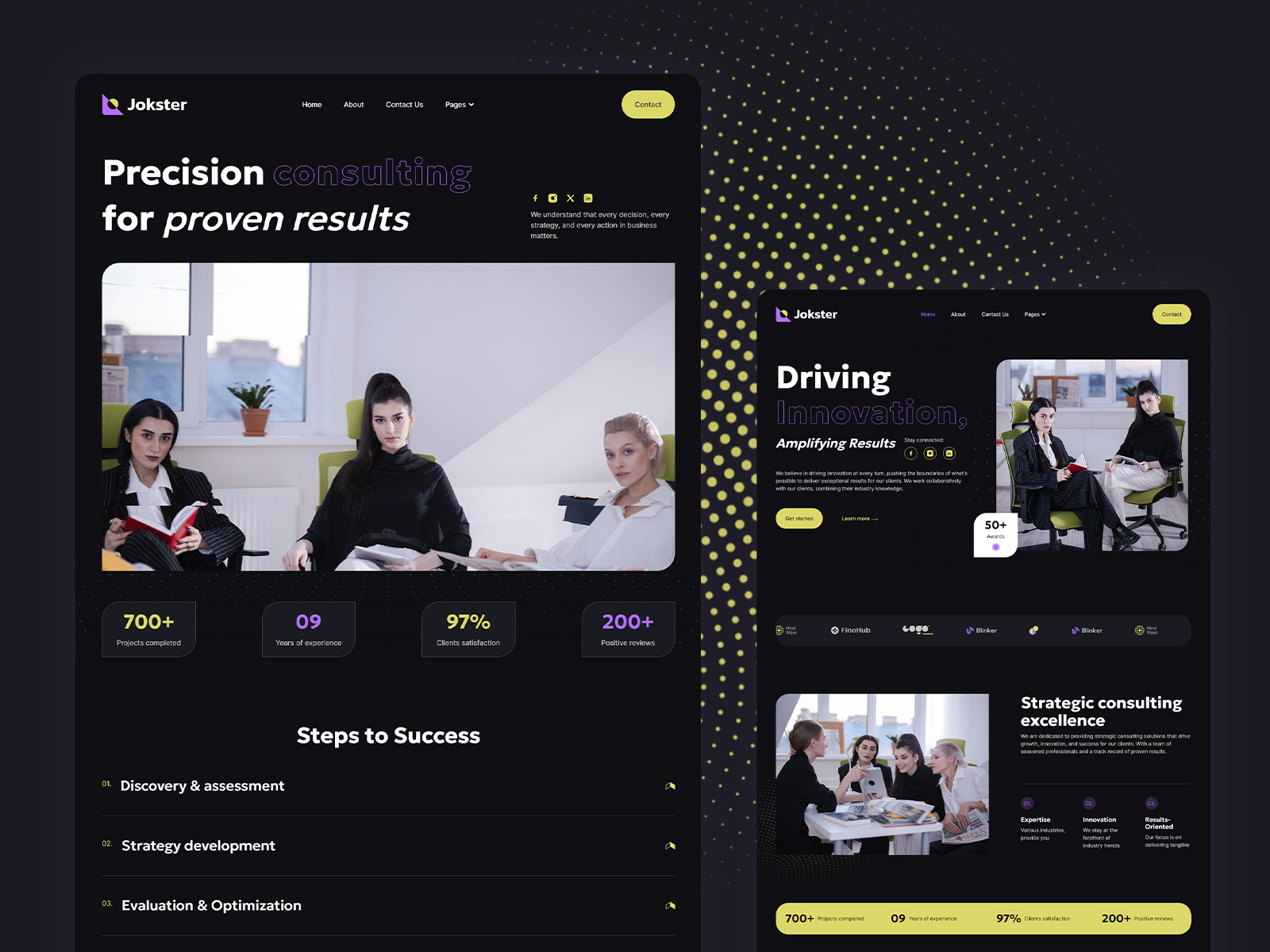 Dark-mode Agency Website Template By Webestica On Dribbble