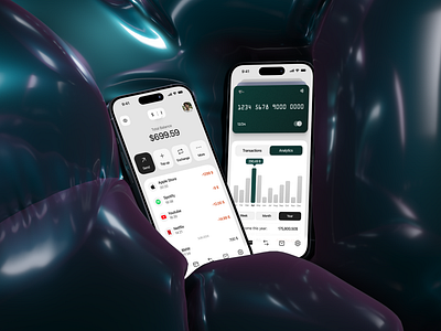Mobile Banking App Concept 3d app bank banking card fintech mobile statistics ui ux