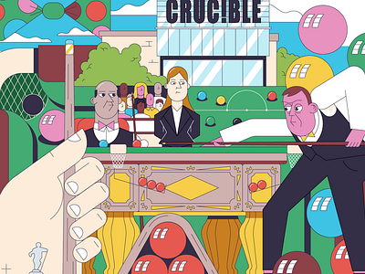 Snooker Loopy! 2d balls chalk colour cue design game graphic design illustration illustrator snooker the crucible vector