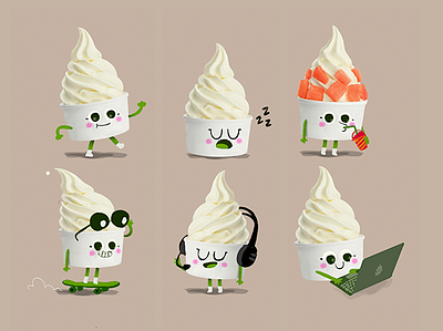 Froyo Character Design for Llaollao 2drig animation characterdesign cute llaollao moho motion tarrina tub