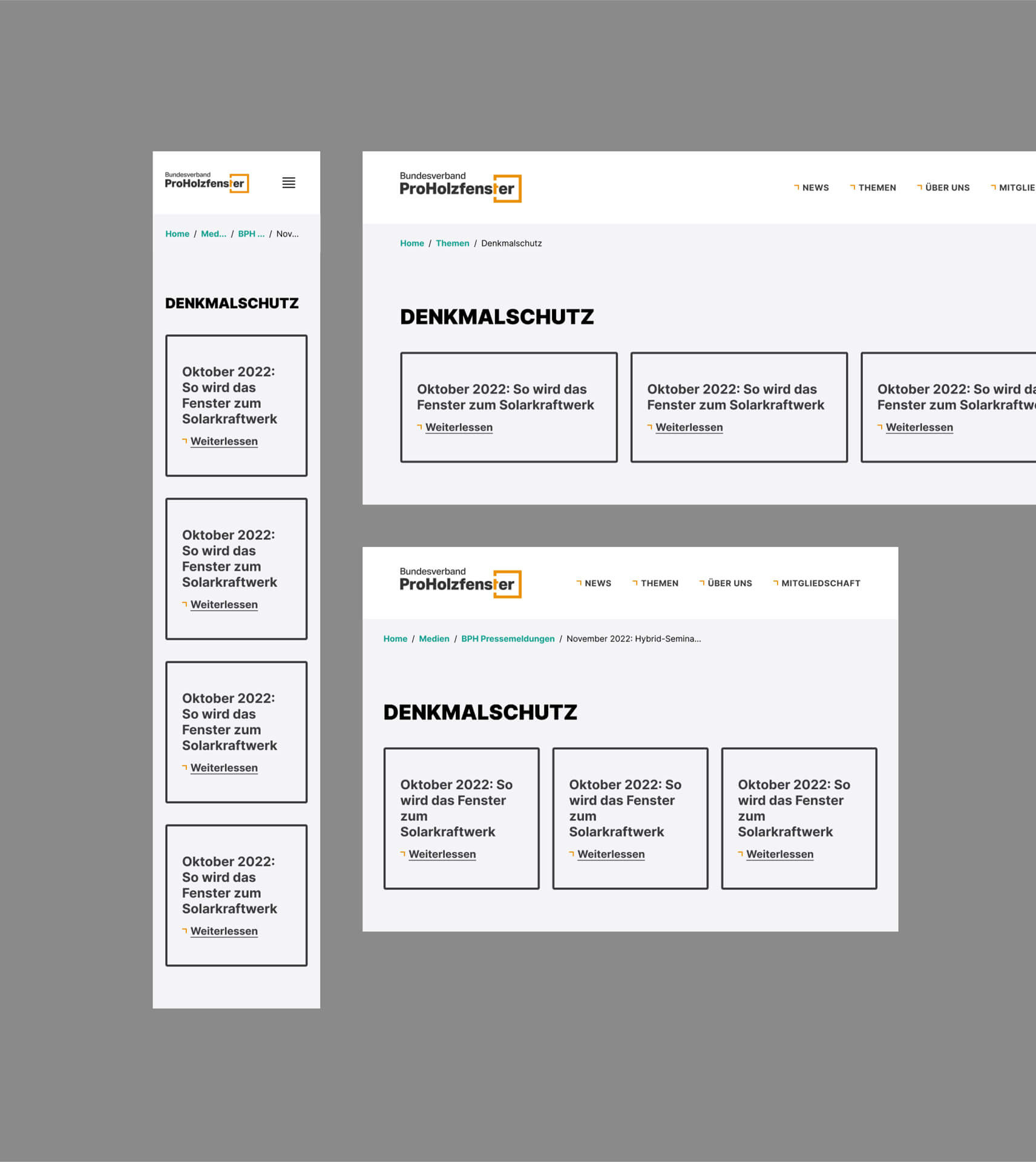 Bundesverband ProHolzfenster Responsive branding graphic design logo responsive responsive design ui ux web web development web elements webdesign windows wood