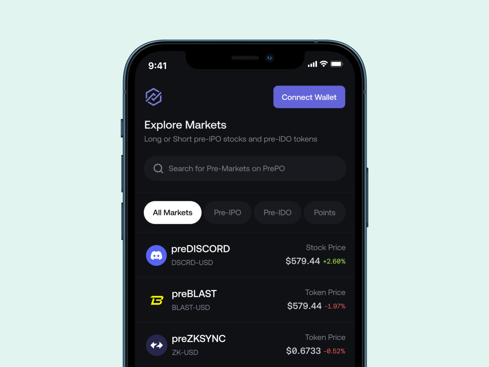 Derivatives: PreMarket App derivative design mobile perp pre web3