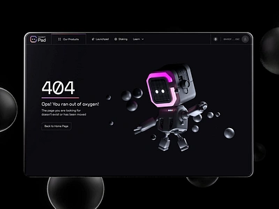 ChainGPT — Error 404 UI Design 3d 3d design 3d mascot 404 404 page animation blockchain design crypto design error error page motion motion graphics ui design web web design