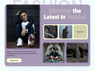 Stylish e-commerce website clothing e commerce e commerce design fashion hero design home page interface landing model online shop shop store ui ux unique visual web design website design