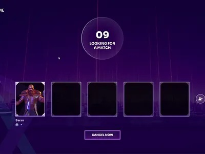 Game Match waiting area UI Animation 3d animation design figma graphic design interaction design motion graphics prototype ui ui animation ux ux motion web3