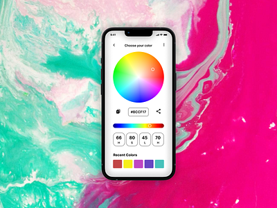 A Color wheel UI screen | Daily UI Challenge #70 color picker color wheel mobile design ui ui design