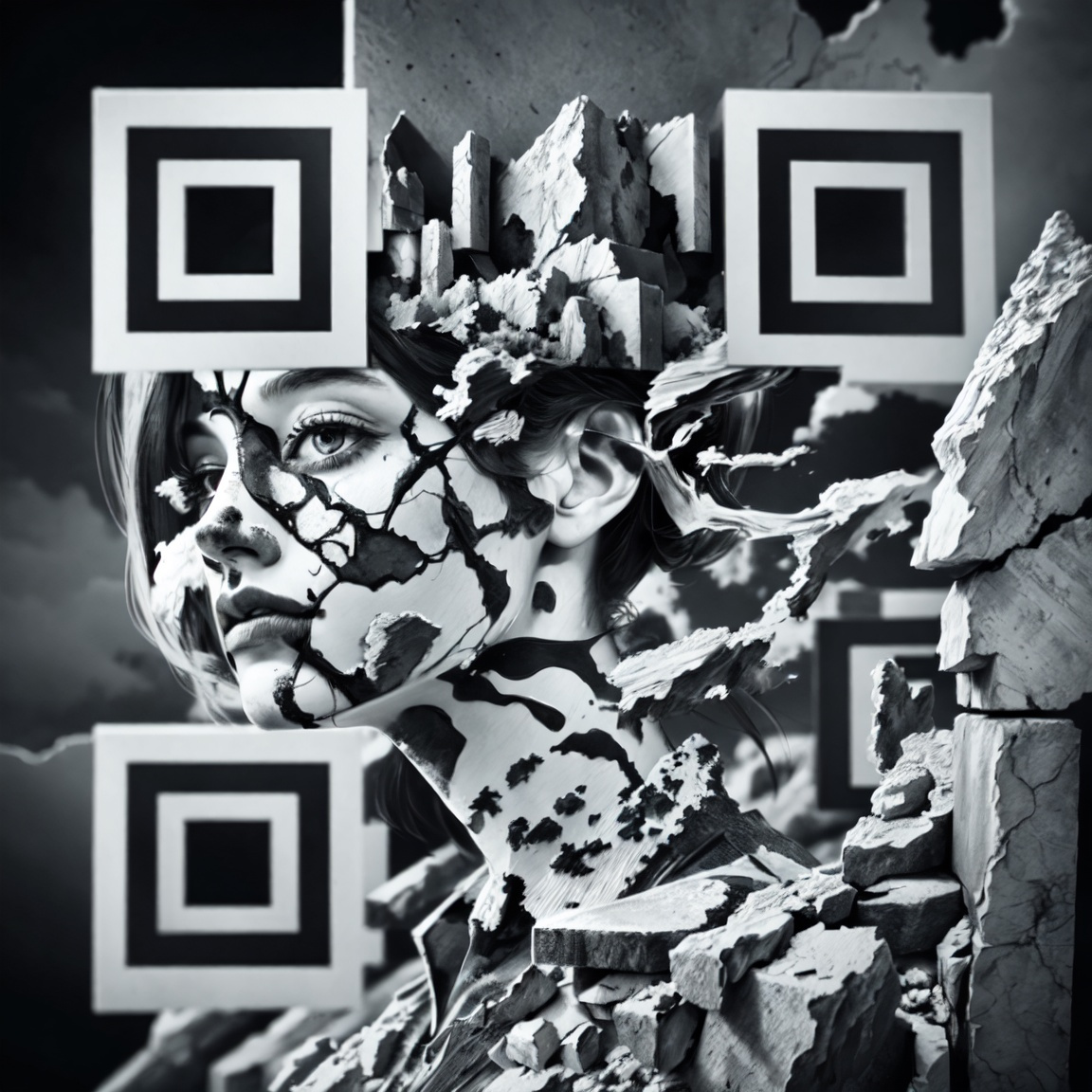 Woman Portraits: A Surrealist QR Code Journey🤳 art illustration mobile marketing print qr qr code qr code design qr codes stable diffusion surreal surrealism