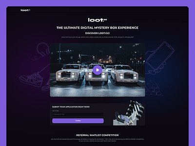 LootGG - Case Opening | Landing Page betting blockchain box case opening cases casino chest crypto gambling game game landing gaming igaming illustration landing page online casino open case promo page unboxing website