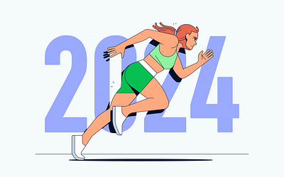 Adyen Illustrations 2024 #1 branding illustration olympics payment people shopping sports sprint