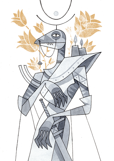 Queen of Spades art card drawing gartman illustration ink spades texture watercolors