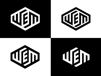 World's Ever Motors automotive black design engine harley icon letter logo monogram motor simple speed vehicle wem