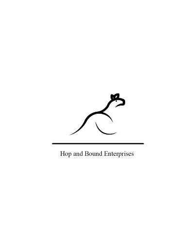 Hop and Bound Enterprises animal branding graphic design kangaroo logo