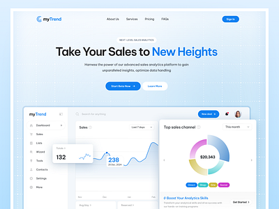 Landing for SaaS platform app branding dashboard design logo minimal typography ui ux