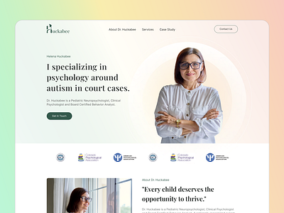 Pediatric Neuropsychology Landing Page app branding design figma graphic design illustration landing landing page logo marketing typography ui ux vector web design