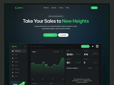 Landing for SaaS Sales Platform app design figma graphic design logo ui ux webdesign