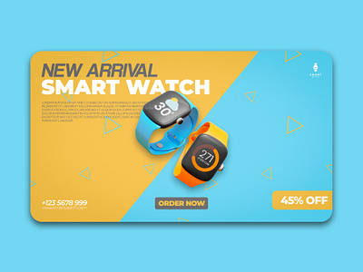 Modern Minimalist Smart Watch Banner! 3d ads poster design animation branding graphic design logo motion graphics ui