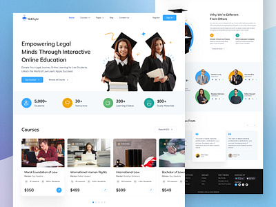 Skillsync LMS Landing page course sale course website education landing page figma design homepage landing page learing management system learning platform lms website minimal modern online class online education online platform ui