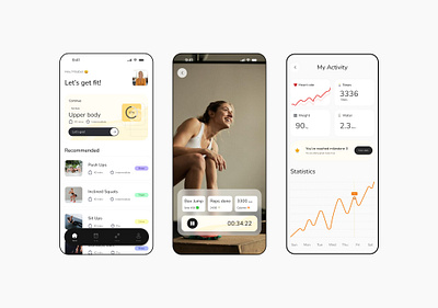Workout app screens app design beautiful design health ui uiux
