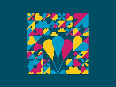 confetti pattern adobe adobe illustrator arrows balance balloons branding clouds color confetti flat design forward graphic design hearts illustration illustrator pattern shapes symmetry
