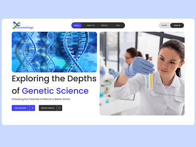 GenomeForge Website apps branding design dna figma genetics genome hero section interface lab product research science service ui ui design user interface ux website website design