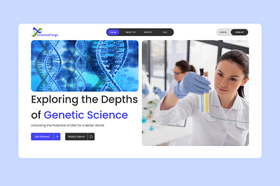 GenomeForge Website apps branding design dna figma genetics genome hero section interface lab product research science service ui ui design user interface ux website website design