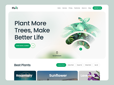 Plant shop landing design design landing page plant plant care website tree website ui ui design ux website website design