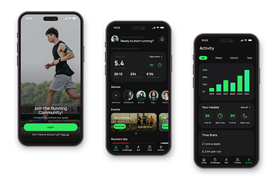 Run Club: Mobile App app dailyui design figma mobile ui