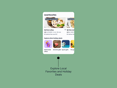 Mobility UI Card to Explore Local Favorites and Holiday Deals design figma food delivery foodpanda mobile app mobility shopping ui ui card ui design ui kit uiux ux ux design