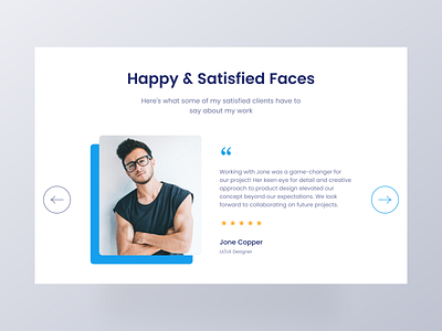 Daily UI Challenge #Day 39 Testimonial cards challenge clean ui color daily ui design dribbble figma happy client landing page minimal design modern new design review section section testimonial testimonial section ui web design websitetestimonial