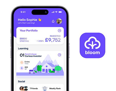 Bloom - Learn to Invest App app branding investment ios logo ui