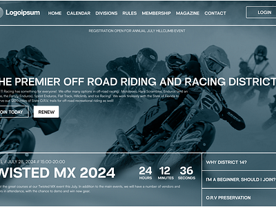Motocross Rebuild app dashboard login logo minimal modern ui web design
