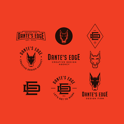 Dante's Edge branding design dog graphic design logo monogram vector