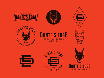 Dante's Edge branding design dog graphic design logo monogram vector