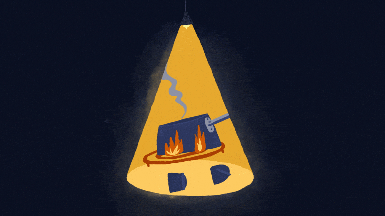 Light Up Your Life - Warmth animation art blue candle coil dark emotional fire illustration kitchen light mitt moody oven spotlight storytelling stove texture warmth yellow